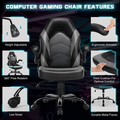Cadeira de jogos ajustável em altura Ideal para escritório e casa 27.76&quot;W x 45.67&quot;H x 25.39&quot;D