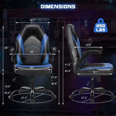 Cadeira giratória de jogos de computador 360 com ajuste de altura e função reclinável oferecida