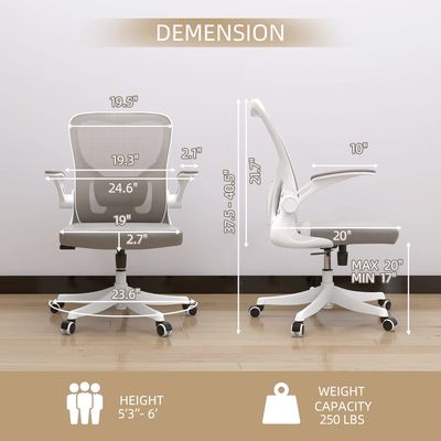 Home Office Mesa e cadeira malha cadeira de escritório traseira com suporte lombar altura ajustável
