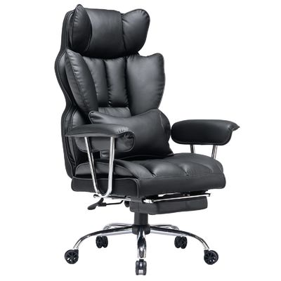 Garantia garantida de uma cadeira de computador moderna de couro PU com suporte lombar e pés