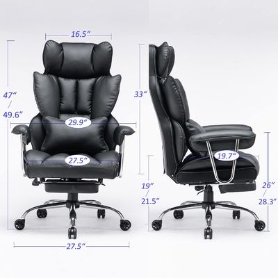 Garantia garantida de uma cadeira de computador moderna de couro PU com suporte lombar e pés