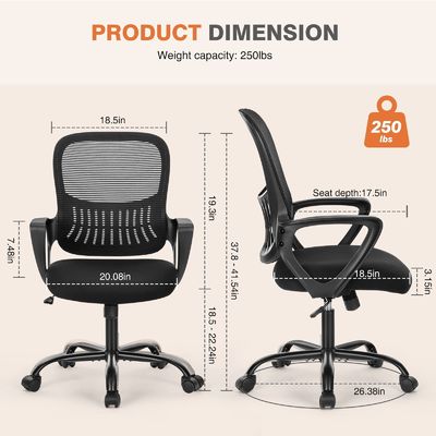 Mesa e cadeiras de escritório ergonómicas ajustáveis Cadeiras de malha com apoios de braço confortáveis