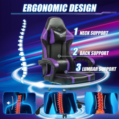 Cadeira de jogos ergonômica ajustável em altura para adultos Estilo de design
