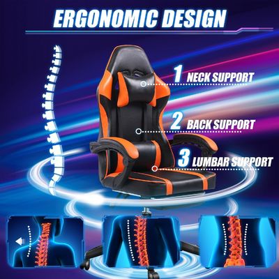 Cadeira de jogo ergonômica personalizada com apoio de pé e altura ajustável