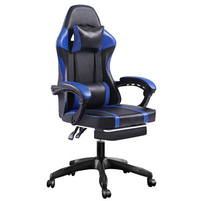 Cadeira de jogos ergonômica giratória 360 com apoio de pé ajustável em altura e reclinação