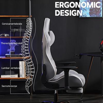 Cadeira de jogo ergonômica de cor personalizada Altura ajustável e função de reclinador