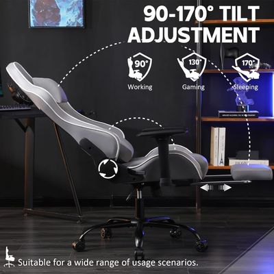 Cadeira de jogo ergonômica de cor personalizada Altura ajustável e função de reclinador