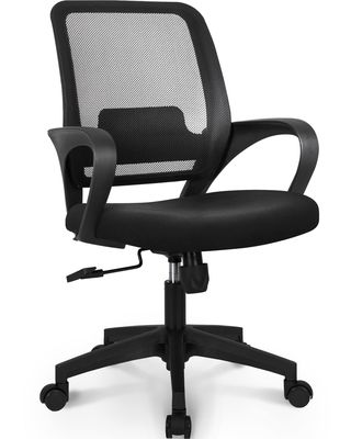 Cadeira de computador de rede de cadeira de espuma com suporte lombar Cadeira de escritório ergonômica ajustável