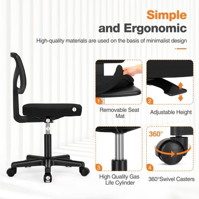 Mesa e cadeira de escritório em casa ergonômica de costas baixas com travesseiro lombar em cores personalizadas