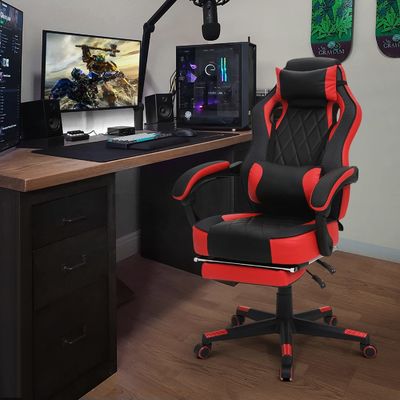 Moderna cadeira de computador ergonômica de jogo estilo de corrida cadeira de couro PU de jogo