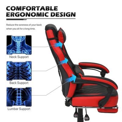 Moderna cadeira de computador ergonômica de jogo estilo de corrida cadeira de couro PU de jogo