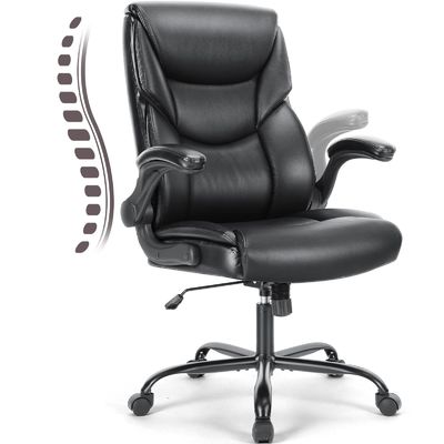 Cadeira de escritório executiva ajustável de design moderno com apoio de braço e suporte lombar