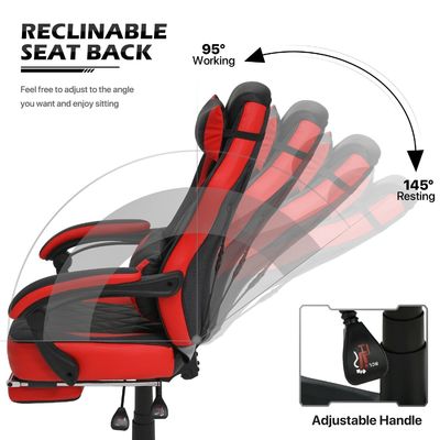Moderna cadeira de computador ergonômica de jogo estilo de corrida cadeira de couro PU de jogo