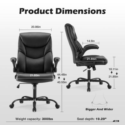Cadeira de escritório executiva ajustável de design moderno com apoio de braço e suporte lombar