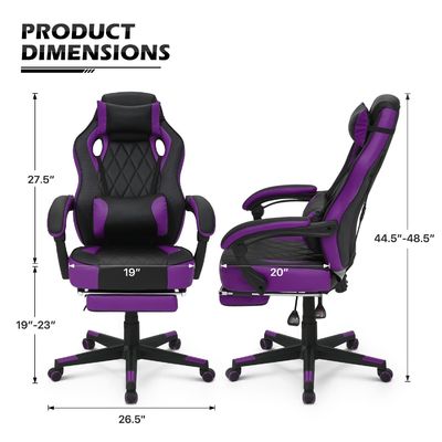 Cadeira de jogo de couro PU de estilo de corrida Material de assento de espuma de design ergonômico da ALINUNU