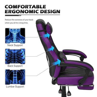 Cadeira de jogo de couro PU de estilo de corrida Material de assento de espuma de design ergonômico da ALINUNU