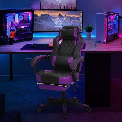 Cadeira de jogo de couro PU de estilo de corrida Material de assento de espuma de design ergonômico da ALINUNU