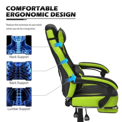 ALINUNU Racing Style PU Cadeira de Jogo Cadeira de Computador Ergonômica com Design Moderno