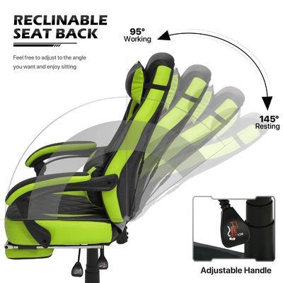 ALINUNU Racing Style PU Cadeira de Jogo Cadeira de Computador Ergonômica com Design Moderno