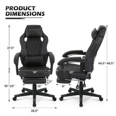 Obtenha a última cadeira de jogos na ALINUNU Racing Style PU couro com altura ajustável