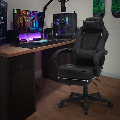 A cadeira de jogos de PU da ALINUNU é ergonômica e ajusta-se para longas sessões de jogo.