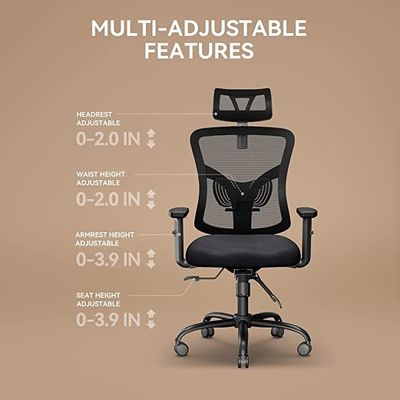 Cadeira de escritório de design moderno com braço ajustável e suporte lombar