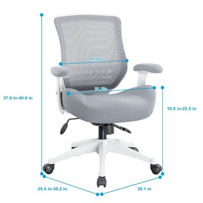 Cadeira de escritório de malha direta com design ergonômico de altura ajustável de braço e cintura