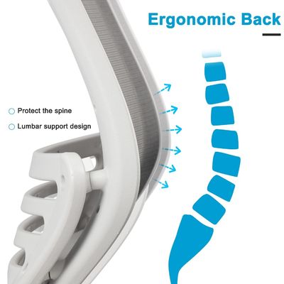 Cadeira de escritório de malha direta com design ergonômico de altura ajustável de braço e cintura