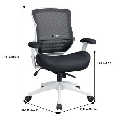 Cadeira de computador de malha ergonômica giratória 360 com ajuste de altura e função de suporte à cintura