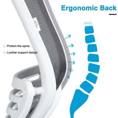 Cadeira de computador de malha ergonômica giratória 360 com ajuste de altura e função de suporte à cintura