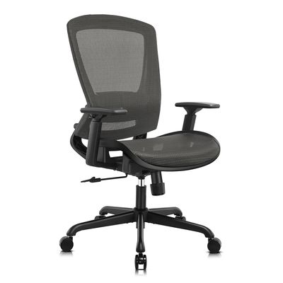 Cadeira giratória 360/altura ajustável/reclinável de malha de metal para escritório Cadeira de tarefas ergonômica e resistente