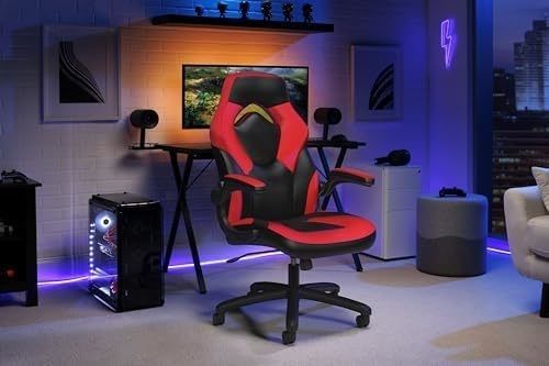Cadeira de jogo 360 giratória ALINUNU estilo de corrida PC de costas altas Escritório de computador com apoio de cabeça