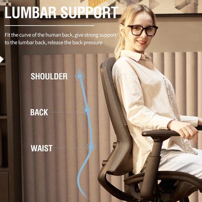 Cadeira giratória 360/altura ajustável/reclinável de malha de metal para escritório Cadeira de tarefas ergonômica e resistente