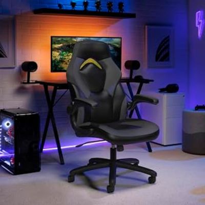 Cadeira de jogo de couro de estilo de corrida com costas altas Cadeira de computador giratória ergonômica 360