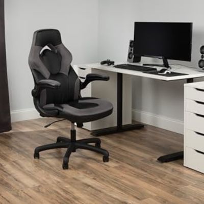 Cadeira de jogo de couro de estilo de corrida com costas altas Cadeira de computador giratória ergonômica 360