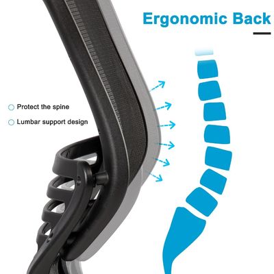 Cadeira de escritório Cadeira de computador de malha ergonômica com apoios de braço e altura ajustáveis