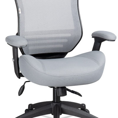 Cadeira de escritório de computador ergonômica com braço e cintura de apoio ajustáveis em altura Cinza