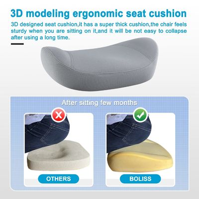 Cadeira de escritório de computador ergonômica com braço e cintura de apoio ajustáveis em altura Cinza