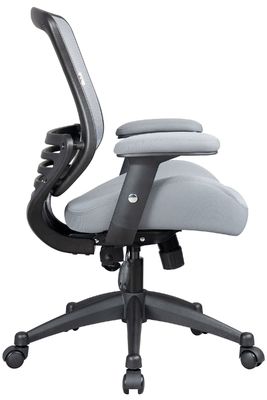 Cadeira de escritório de computador ergonômica com braço e cintura de apoio ajustáveis em altura Cinza