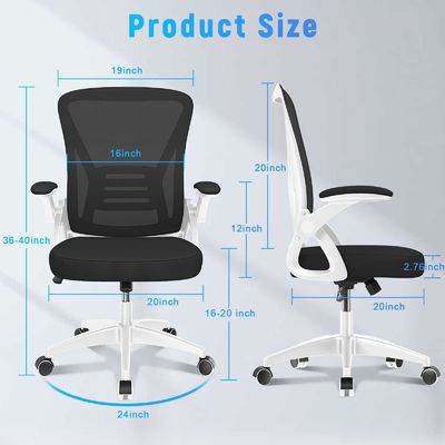 Cadeira de computador confortável com braços flexíveis e suporte lombar