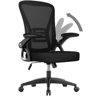 Moderna cadeira de escritório de design médio com altura ajustável giratória e suporte lombar