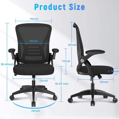 Moderna cadeira de escritório de design médio com altura ajustável giratória e suporte lombar