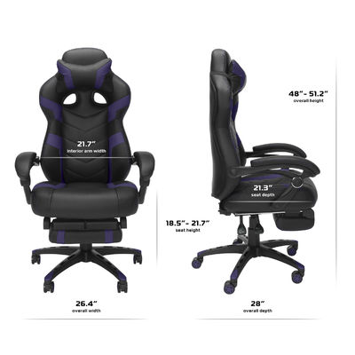 Dimensões do produto 21.3&quot;D x 28.1&quot;W x 54.5&quot;H Cadeira de computador ergonómica para adultos