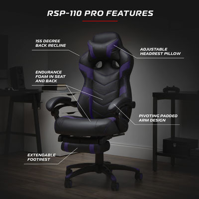 Dimensões do produto 21.3&quot;D x 28.1&quot;W x 54.5&quot;H Cadeira de computador ergonómica para adultos