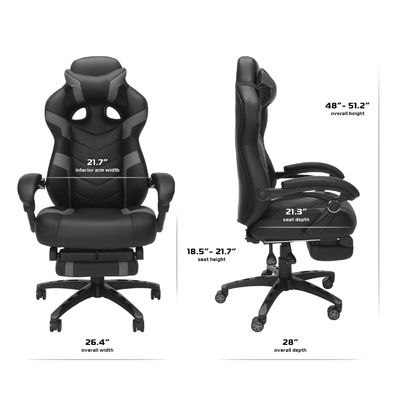 Cadeira de computador ergonômica com apoio de cabeça integrado com design moderno e função de reclinação