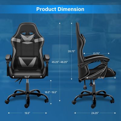 Embalagem de correio cadeira ergonômica de videogame com apoio para os pés e suporte lumbar 33 libras