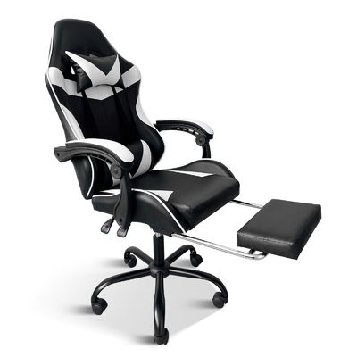 Cadeira de jogo de computador ergonômica de tecido de 33 libras com apoio para os pés e suporte lumbar