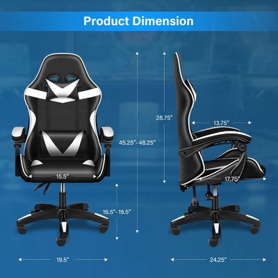 Material do assento tipo plástico Cadeira ergonómica para jogos de vídeo com apoio para os pés e apoio lombar