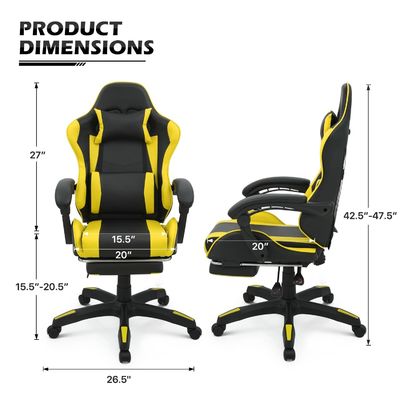 Embalagem de correio Cadeira de jogos de computador personalizada de cores com apoio para a cabeça e suporte lombar
