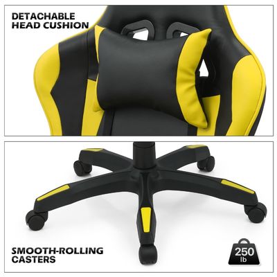 Embalagem de correio Cadeira de jogos de computador personalizada de cores com apoio para a cabeça e suporte lombar